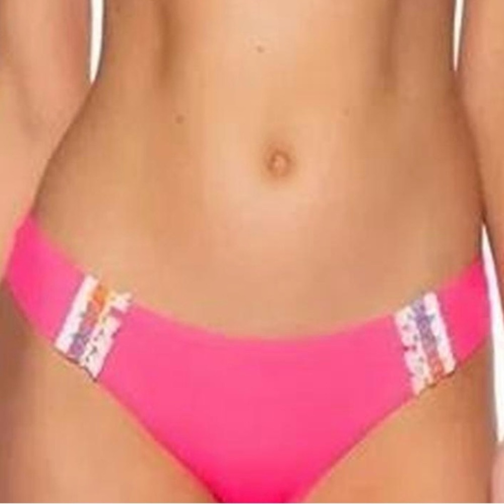 Hot Pink Lace Trim Bikini